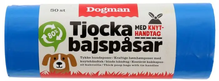 Dogman Hundeposer med håndtak 50p Blå