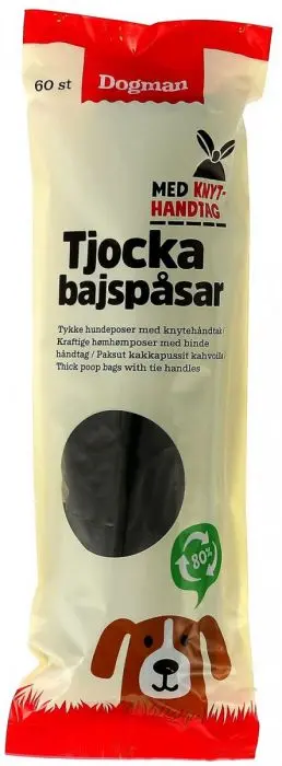 Dogman Hundeposer med håndtak 60p Svart