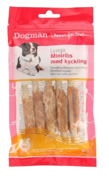 Dogman Miniribs med kylling XS 80g