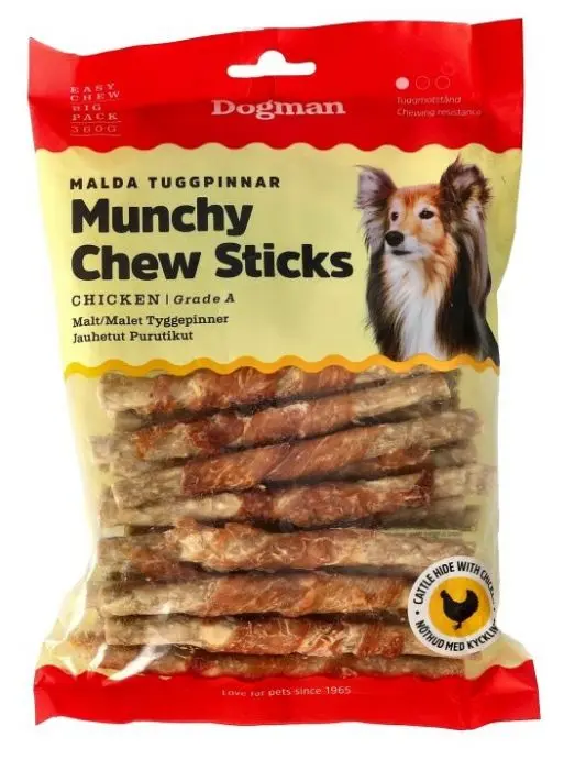 Dogman Tyggepinner malt m kylling 30p Brun S 12,5cm