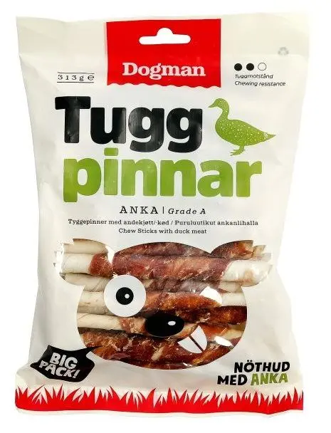 Dogman Tyggepinner med and 25p Hvit S 12cm