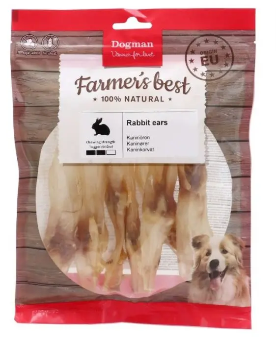 Dogman Tørkede ører kanin 60g