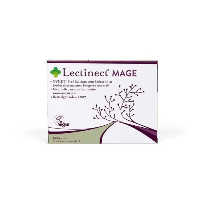 Lectinect Mage med Kalsium & Hyllebær 60 Tabletter