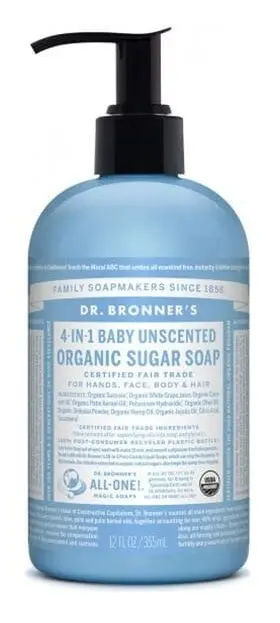 Dr. Bronner's Organic Sugar Soap Baby Unscented 355 ml