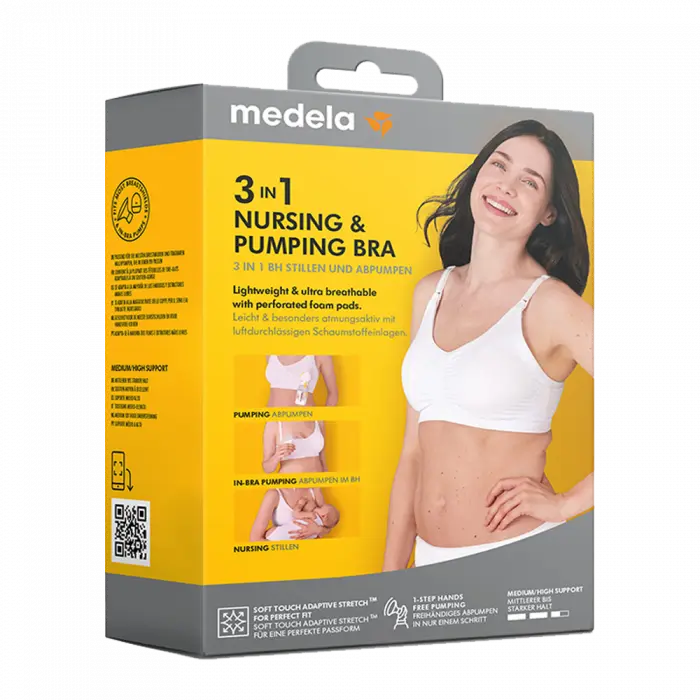 Medela 3-i-1 amme- og pumpe-BH hvit XXL