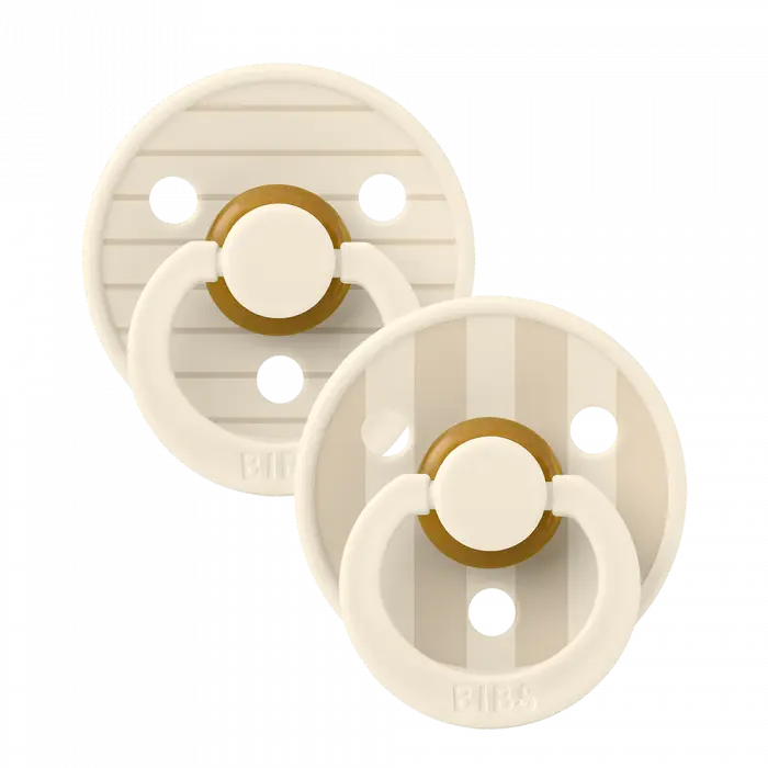 BIBS Pacifier Studio Colour Pin Latex Size 2 Ivory Vanilla Mix 2 Stk