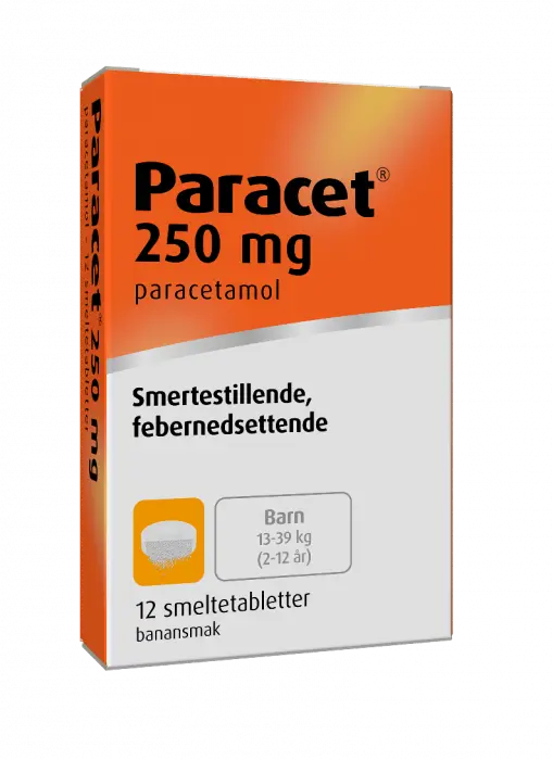 Paracet 250 mg smeltetabletter 12 stk