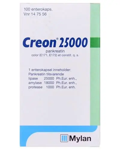 Creon 25000 harde enterokapsler 100 stk
