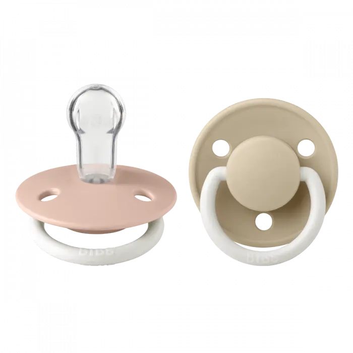 BIBS De Lux smokk silikon blush glow/vanilla glow one size 2 stk