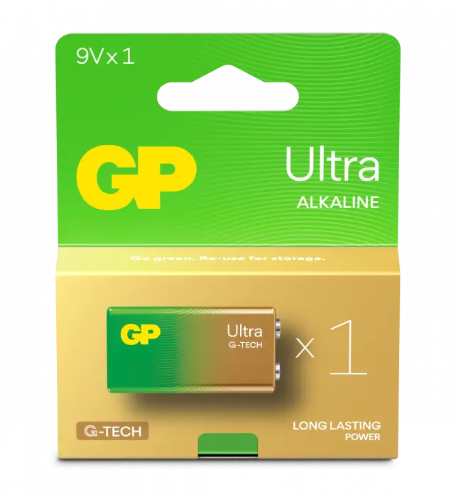 GP Ultra Alkaline 9V-batteri 1604AU/6LF22 1-pk