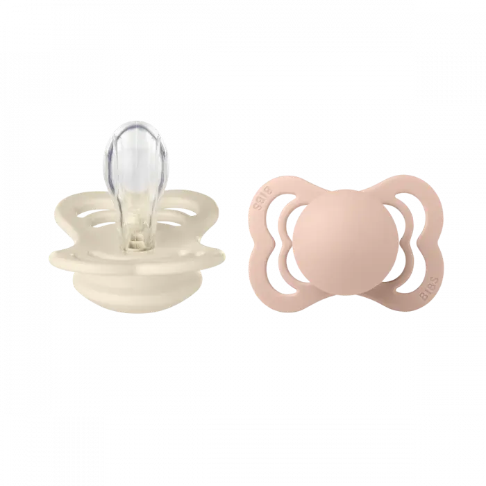 BIBS Supreme smokk silikon ivory/blush 0 mnd+ 2 stk