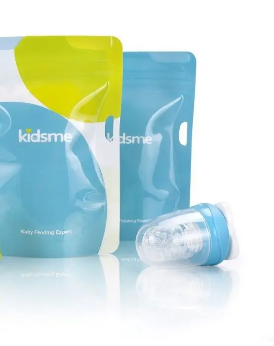 Kidsme Reusable Food Pouch Set lys blå 1 stk