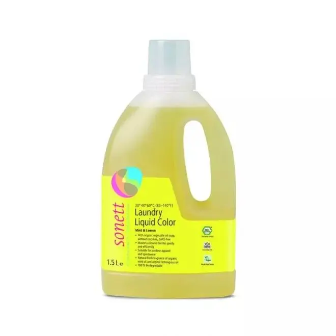 Sonett Flytende Vaskemiddel Farger Mynte & Sitron 1,5 liter
