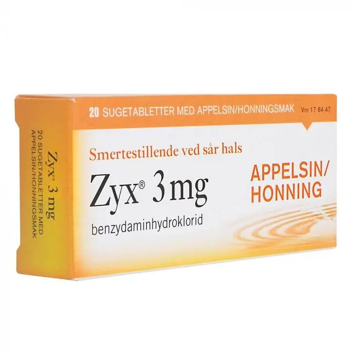 Zyx 3 mg sugetabletter appelsin/honnning 20 stk