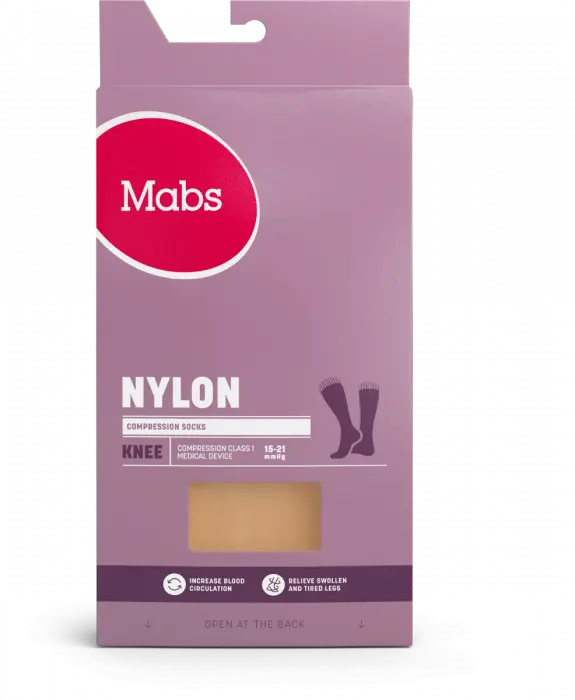 Mabs Nylon Knestrømpe kompresjon K1 sand S