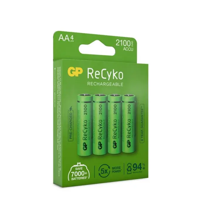 GP ReCyko AA-batteri 2100 mAh 4-pk