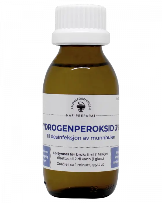Hydrogenperoksid NAF 3% konsentrat til gurglevann 100 ml