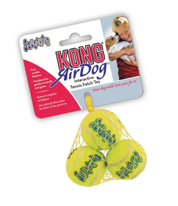 KONG SqueakAir Balls 3 pk Hundeleke Gul S