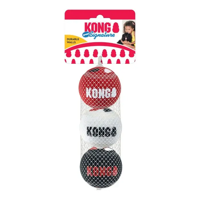 KONG Signature SportBalls 3 pk Hundeleke Flerfarget M