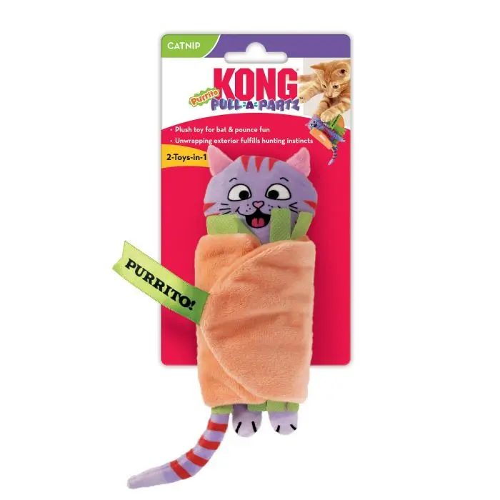 KONG Pull A Partz Purrito Katteleke flerfarget 14 cm