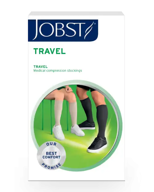 Jobst Travel K1 Kne støttestrømpe sort str 45 1 par