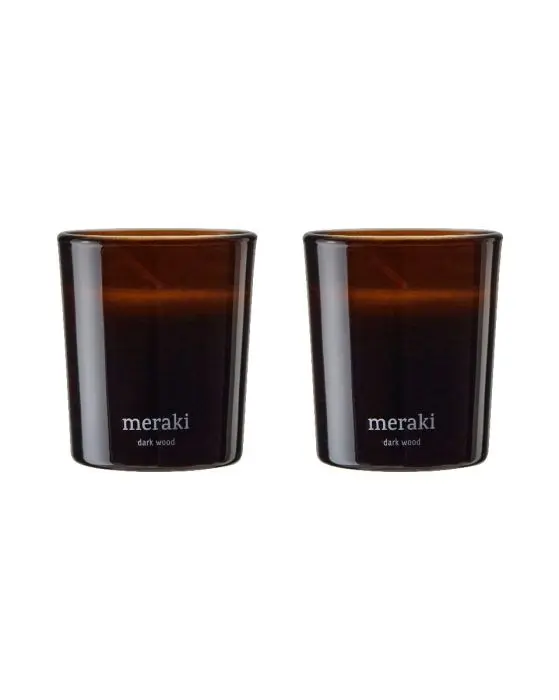 Meraki Duftlys Dark Wood 60 gram 2 stk