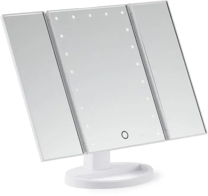 Tri Folded Lighted Makeup Mirror