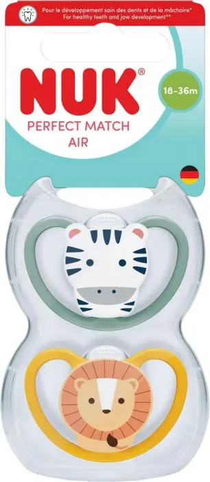 NUK Perfect Match Air smokk silikon Sebra 18-36 m 2 stk