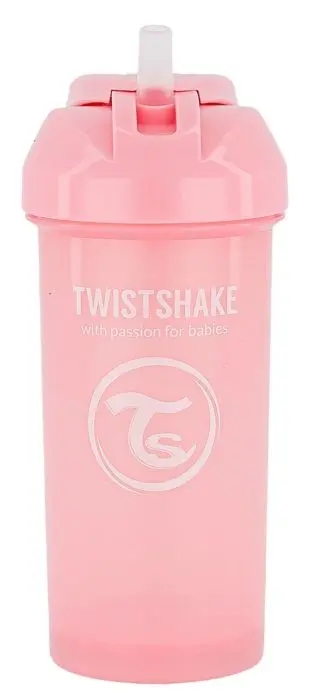 Twistshake Sugerørflaske 360 ml 6+m Rosa