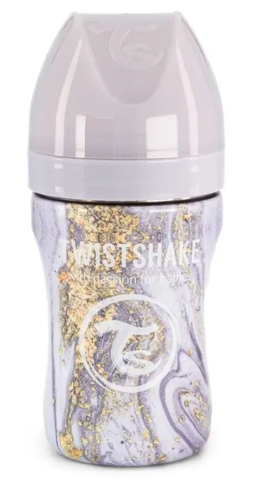 Twistshake Anti-kolikk Rustfritt stål 260 ml Marble Grå
