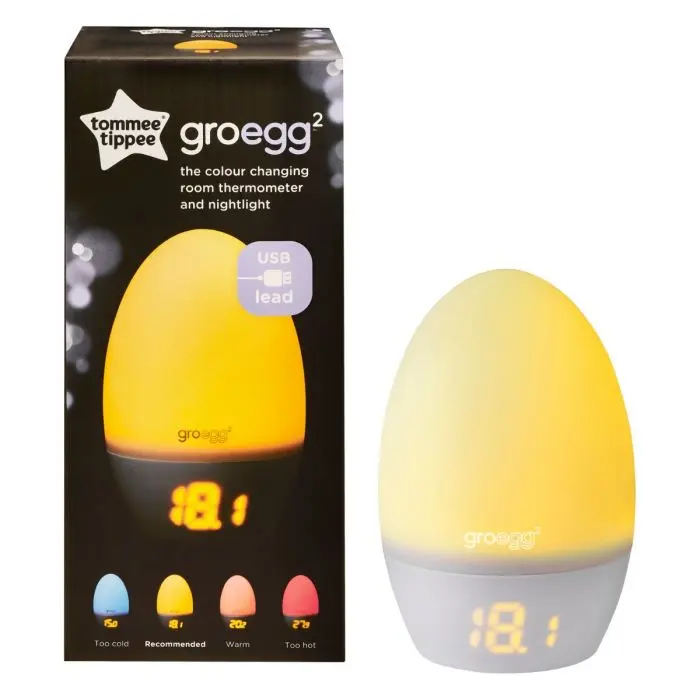 tommee tippee groegg nattlampe med temperaturmåler 1 stk