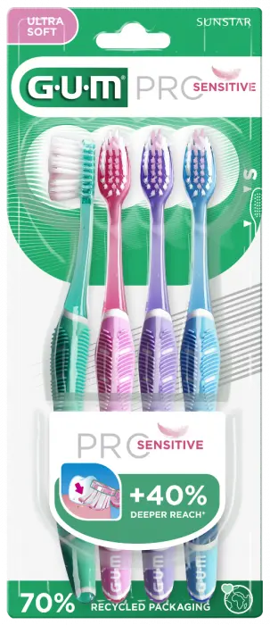 Gum Pro sensitiv tannbørster 4 stk
