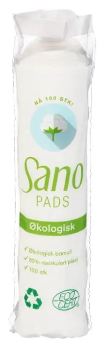 Sano Økologisk Bomullspads 100stk