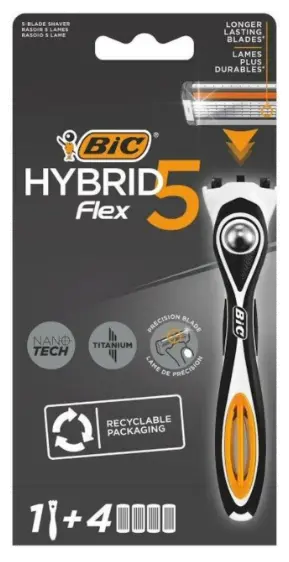Bic Barberhøvel Hybrid 5 flex m/4 Blader