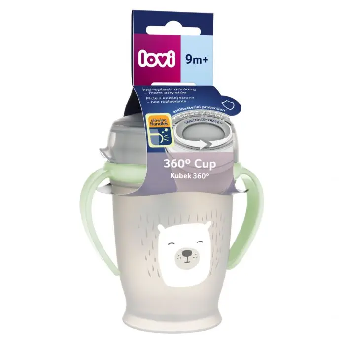 LOVI 360 kopp Buddy Bear 9 mnd+ grønn 250 ml
