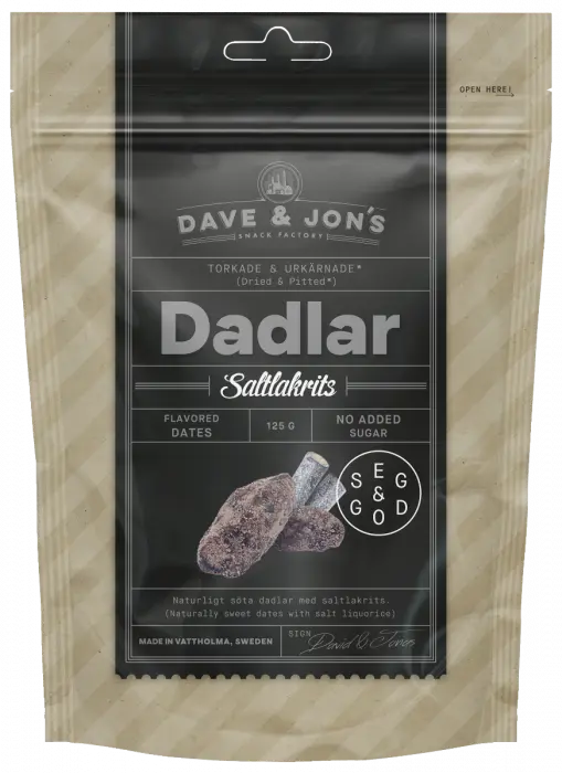 Dave & Jon's salt lakris dadler 125 G