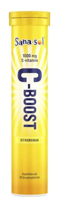 Sana-Sol C-Boost brusetablett sitronsmak 1000Mg 20 stk