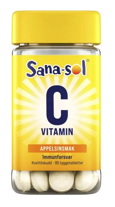 Sana-Sol C-Vitamin 200 mg tyggetabletter appelsin 95 stk