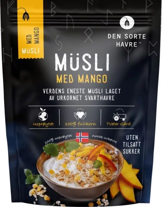Den Sorte Havre Musli m/mango 400 gram