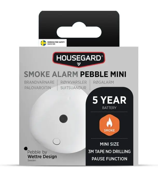 Housegard Pebble Mini, røykvarsler inkl. 5-års batteri