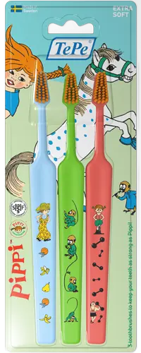 TePe Kids™ Pippi Extra Soft Tannbørste 3-pack