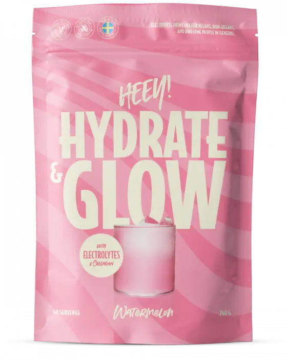 Heey! Hydrate & Glow Elektrolytter + Coll-egan® Vannmelon 240 g