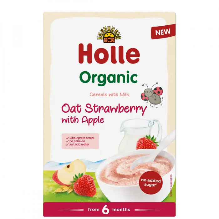 Holle Melk og Havre havregrøt jordbær med eple 250 g