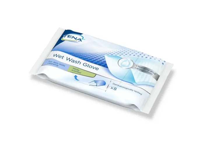 TENA Wet Wash Glove 8 stk