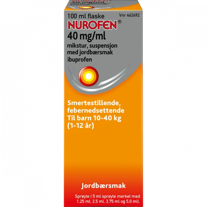 Nurofen 40 mg/ml mikstur jordbærsmak 100 ml