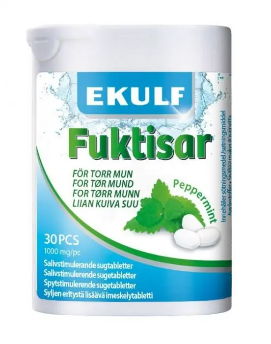 Ekulf Fuktisar Peppermint sugetabletter 30 stk