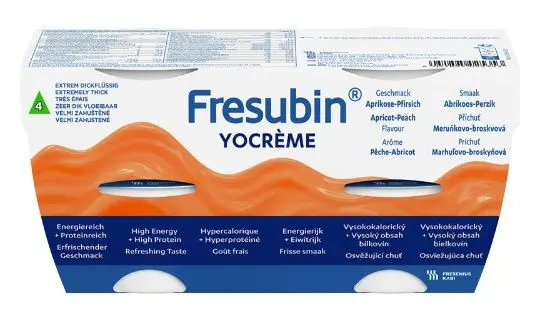 Fresubin YOcrème næringskrem aprikos-fersken 4x125 g