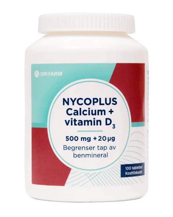 Nycoplus Calcium med vitamin D3 500 mg 100 stk