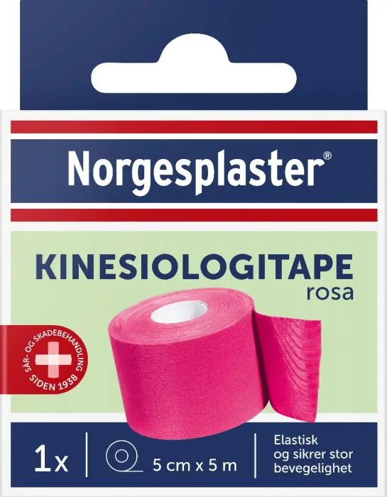 Norgesplaster Kinesiologitape rosa 5 cm x 5 m