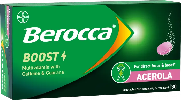 Berocca Boost Multivitamin Caffein & Guarana 30 brusetabletter